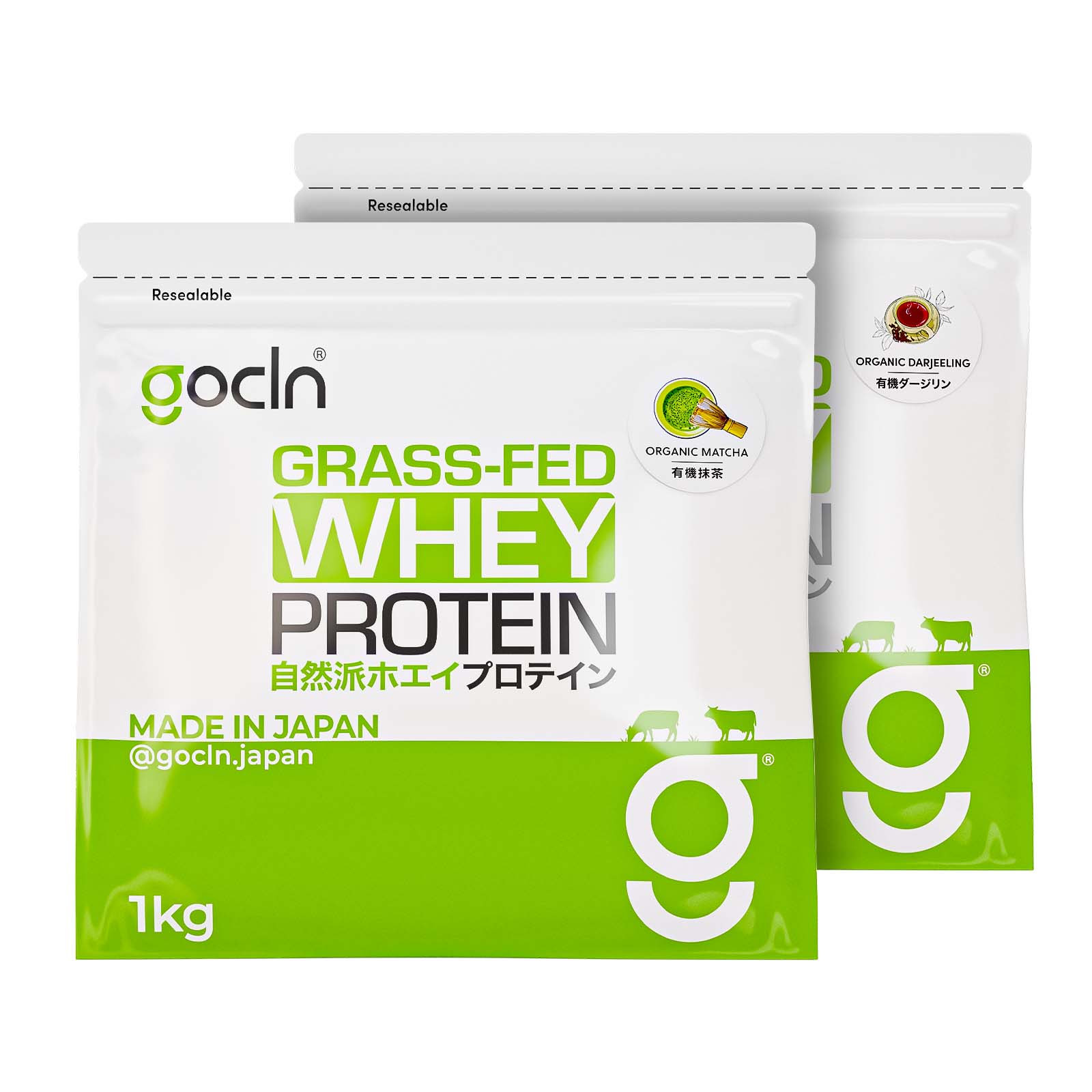 【定期購入専用】グラスフェッド自然派ホエイプロテイン 2個セット 合計 2000g - Fuji Organics