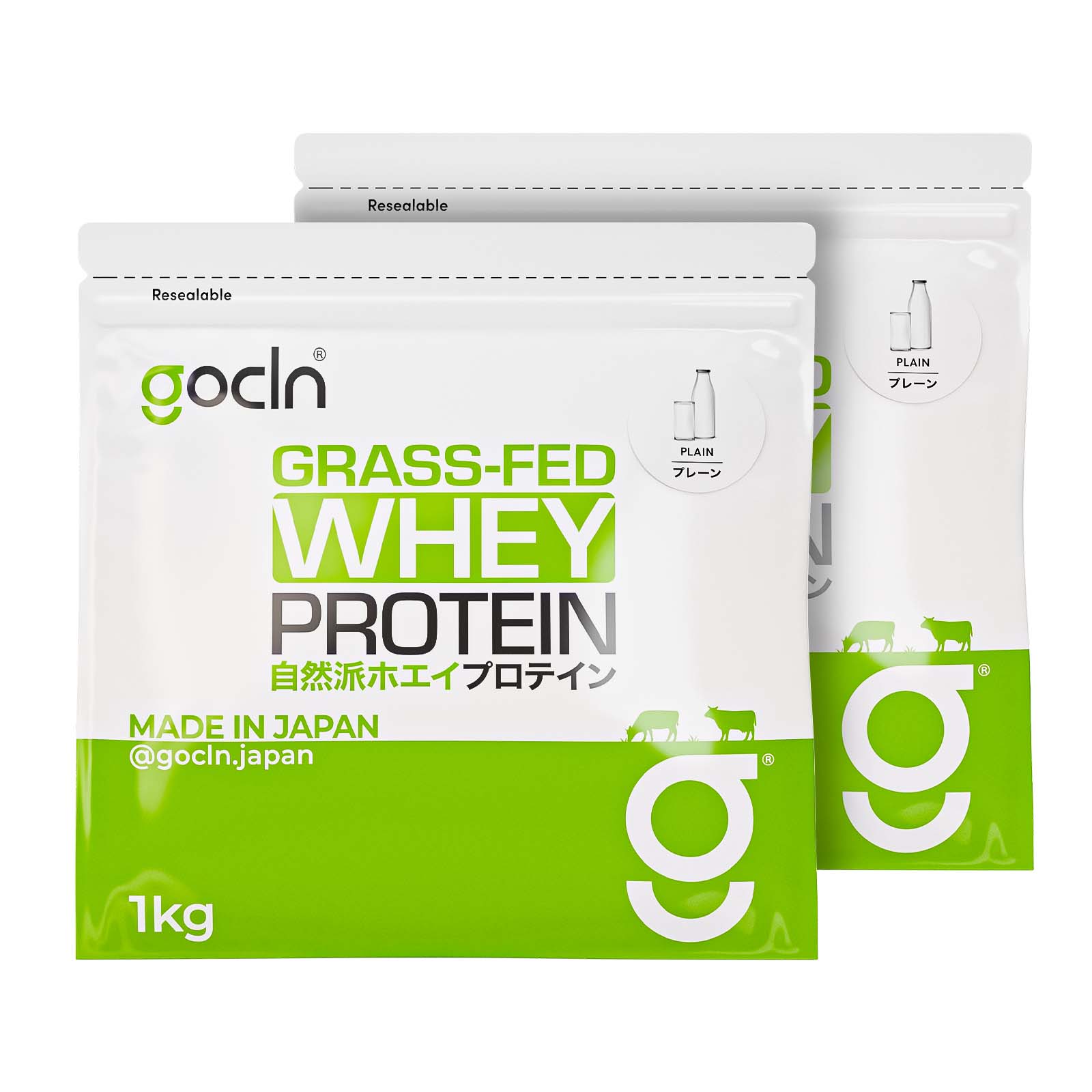 【定期購入専用】グラスフェッド自然派ホエイプロテイン 2個セット 合計 2000g - Fuji Organics