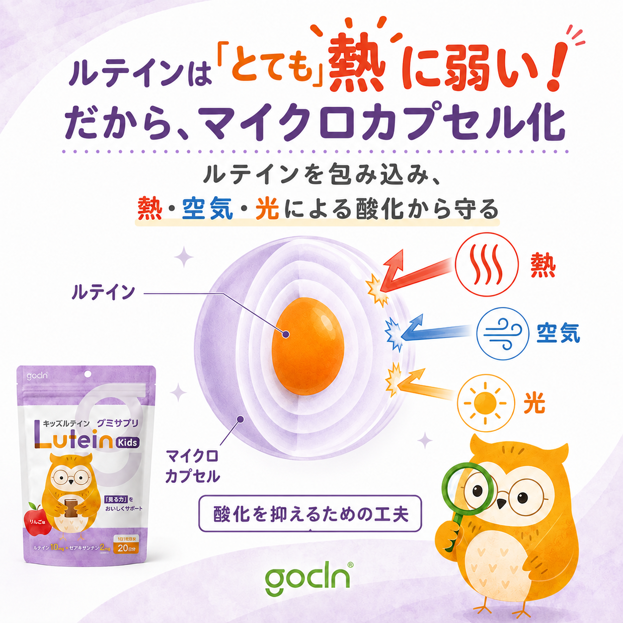キッズ ルテイン グミサプリ 1日 1粒 ルテイン 10mg ゼアキサンチン 2mg - gocln